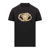 Tricouri Versace Versace Black T-Shirt With Versace Print