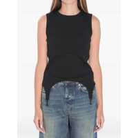 Topuri Jean Paul Gaultier Cotton Ribbed Tank Top With Lingerie Garter Clothing Femei