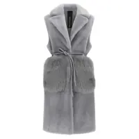 Geci Blancha 'Merino Straight-Volpe Shadow' Vest Femei