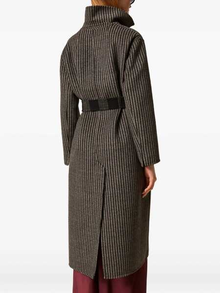 Paltoane TWINSET Twinset Black And Grey Wool Coat DOUBLE CHECK NERO/NEVE Femei (BM 18749778) 3