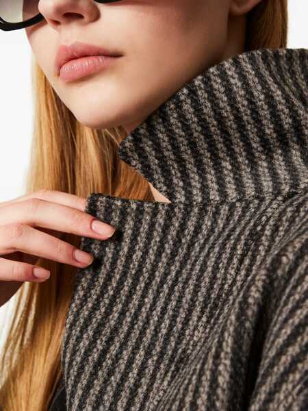 Paltoane TWINSET Twinset Black And Grey Wool Coat DOUBLE CHECK NERO/NEVE Femei (BM 18749778) 4