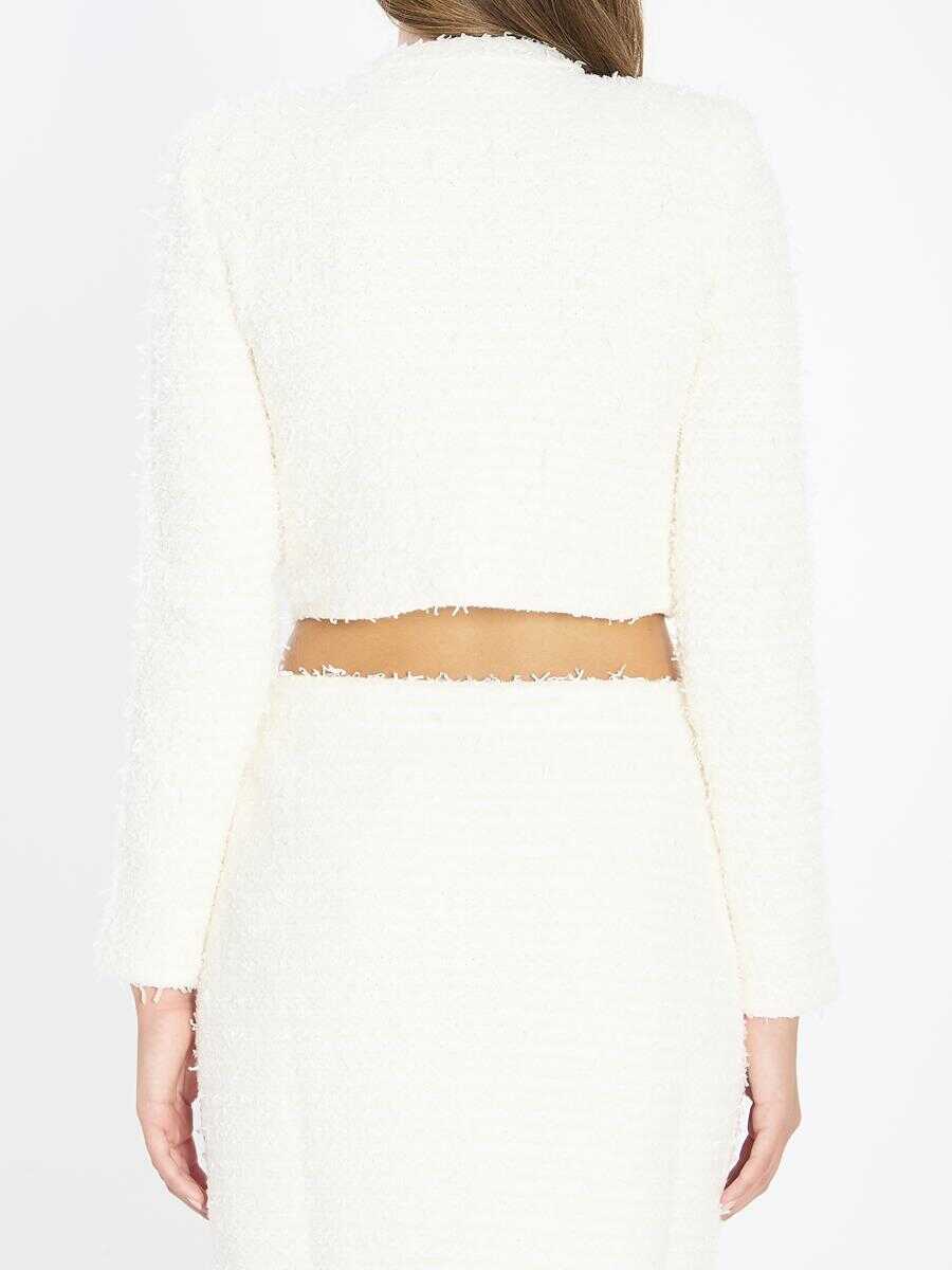 Cardigane Self-Portrait Boucl Knit Cardigan Beige Femei (BM 18749901) 4