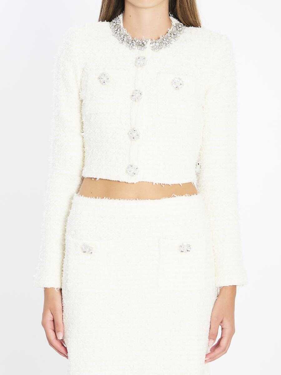 Cardigane Self-Portrait Boucl Knit Cardigan Beige Femei (BM 18749901) 1