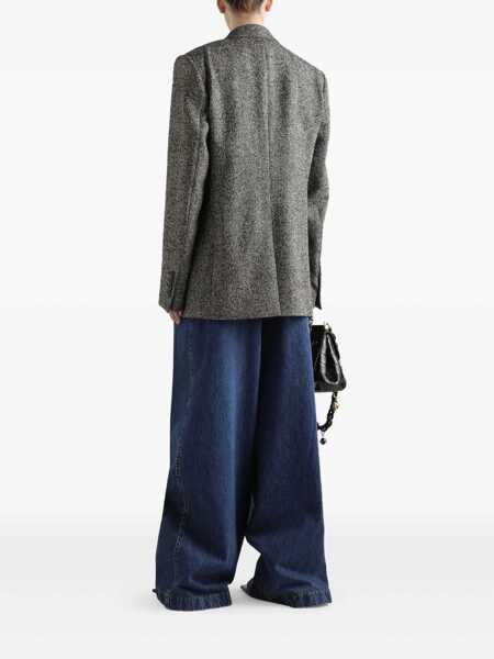 Geci Dolce & Gabbana Double-Breasted Chevron Jacket Black Femei (BM 18750126) 3