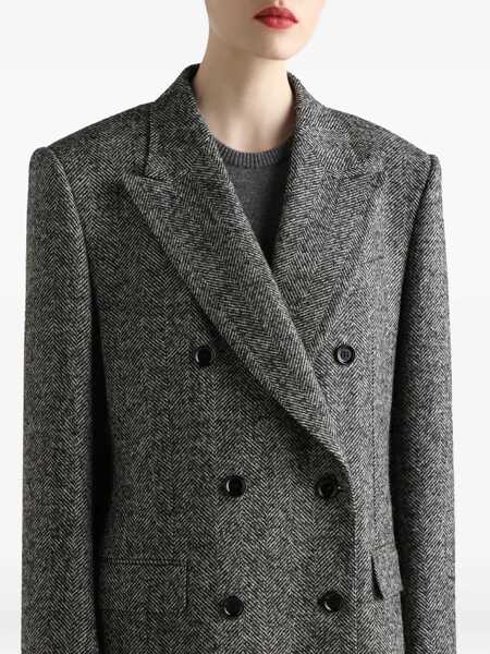 Geci Dolce & Gabbana Double-Breasted Chevron Jacket Black Femei (BM 18750126) 4