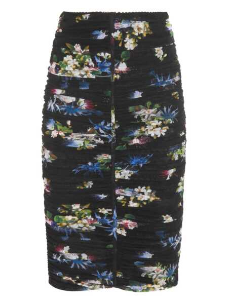 Fuste Blumarine Blumarine Black Midi Skirt BLACK/BRILLIANT BLUE Femei (BM 18751161) 2