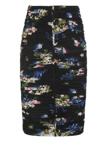 Fuste Blumarine Blumarine Black Midi Skirt BLACK/BRILLIANT BLUE Femei (BM 18751161) 1
