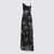 Blumarine Blumarine Black Silk Maxi Dress BLACK/BRILLIANT BLUE