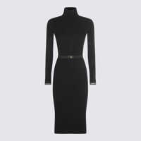 Rochii Elisabetta Franchi Black Viscose Midi Dress Femei