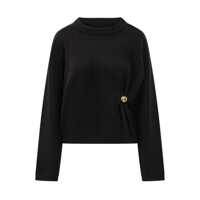 Pulovere Loulou De Saison Black Jersey With Loulou De Saison Brooch Femei