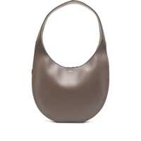 Genti de umar 'Swipe Medium' Brown Shoulder Bag With Logo On Front In Leather Woman Femei