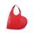 COPERNI Red Heart-Shaped Handbag With Embossed Logo Lettering On The Front In Leather Woman RED
