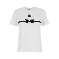 Tricouri White Crewneck T-Shirt With Logo Print On The Front In Cotton Woman Femei