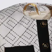 Sacouri Dama - Sacouri Elisabetta Franchi Elisabetta Franchi White And Black Blazer MILK/NERO Femei (BM 18752568) - B-mall.ro