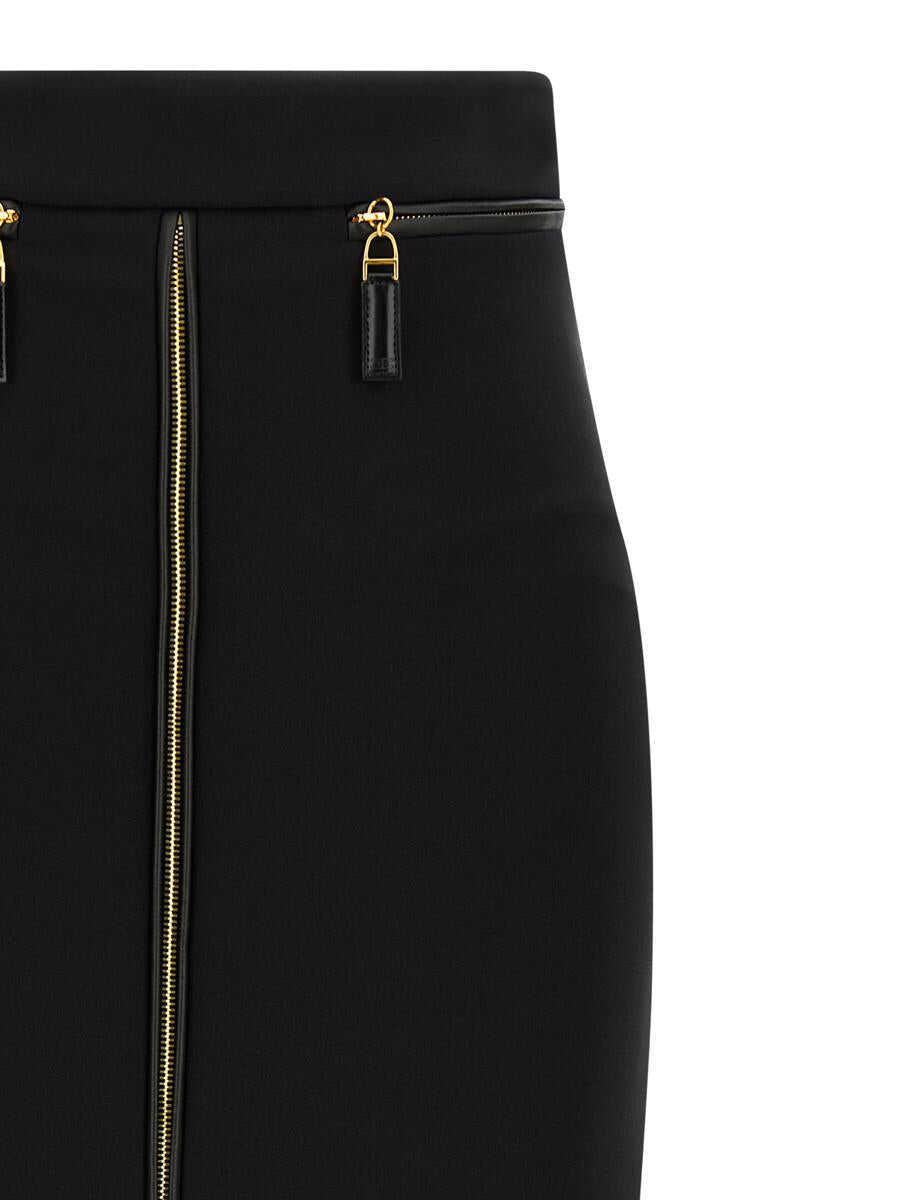 Fuste Elisabetta Franchi Elisabetta Franchi Zip Skirt Black Femei (BM 18752601) 3