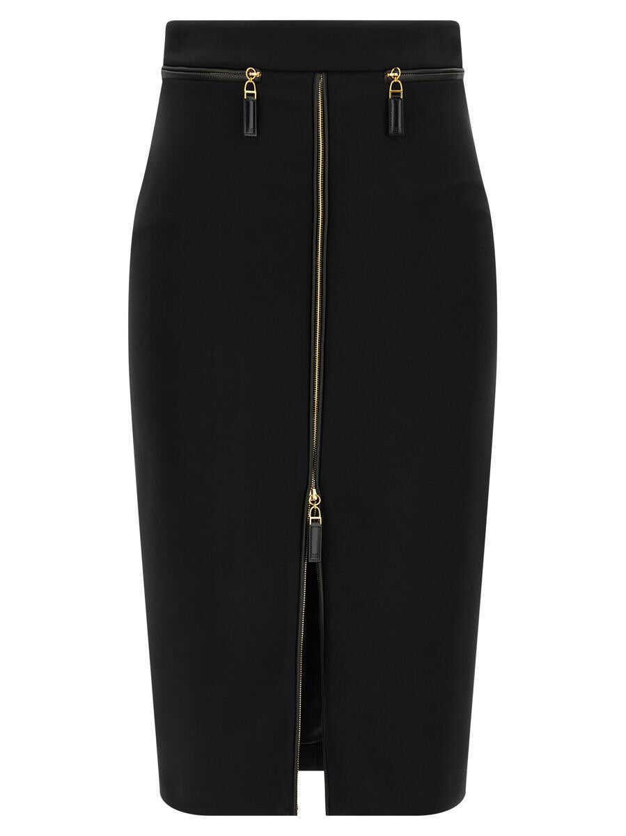 Fuste Elisabetta Franchi Elisabetta Franchi Zip Skirt Black Femei (BM 18752601) 1