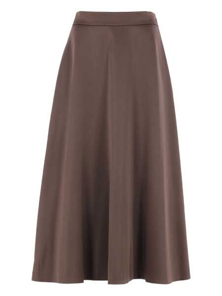 Fuste Brunello Cucinelli Brunello Cucinelli Brunello Cucinelli Flared Midi Skirt BROWN Femei (BM 18753165) 1