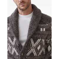 Pulovere Brunello Cucinelli pentru Barbati - Cardigane Brunello Cucinelli Brunello Cucinelli Geometric Jacquard Cardigan MULTICOLOR Barbati (BM 18753234) - B-mall.ro
