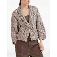 Cardigane Brunello Cucinelli Dama - Cardigane Brunello Cucinelli Brunello Cucinelli Brunello Cucinelli Knitted Short Cardigan Beige Femei (BM 18753309) - B-mall.ro