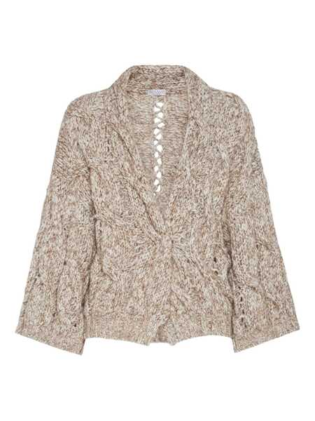 Cardigane Brunello Cucinelli Brunello Cucinelli Brunello Cucinelli Knitted Short Cardigan Beige Femei (BM 18753309) 1