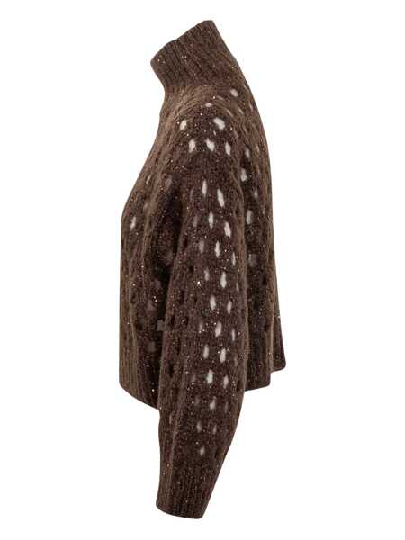 Pulovere Brunello Cucinelli Brunello Cucinelli Brunello Cucinelli Perforated Sweater PURPLE Femei (BM 18753405) 1