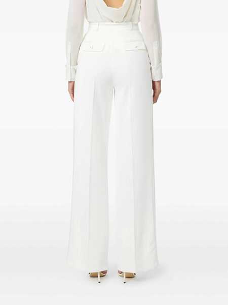 Pantaloni casual Elisabetta Franchi Elisabetta Franchi Tuxedo-Effect Trousers WHITE Femei (BM 18753717) 3