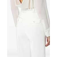 Imbracaminte Dama pagina 254 - Pantaloni casual Elisabetta Franchi Elisabetta Franchi Tuxedo-Effect Trousers WHITE Femei (BM 18753717) - B-mall.ro