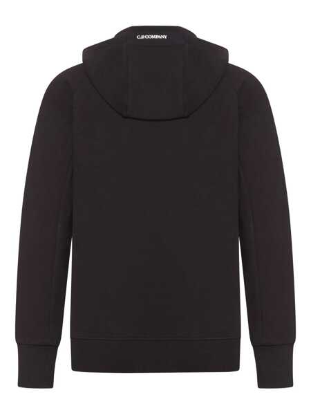 Pulovere C.P. Company C.P. Company Sweatshirts Hooded Open In Diagonal Raised Fleece Clothing Black Barbati (BM 18753879) 2