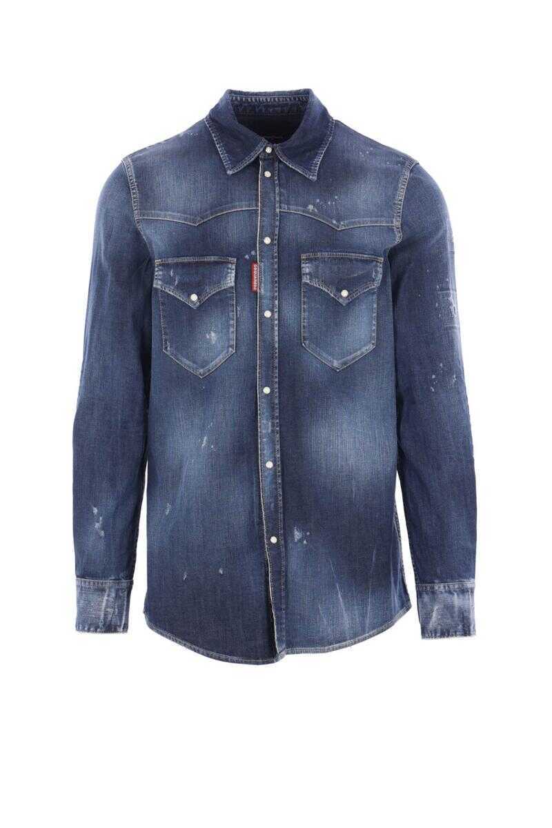 Camasi DSQUARED2 DSQUARED2 Shirts BLUE Barbati (BM 18754017) 1