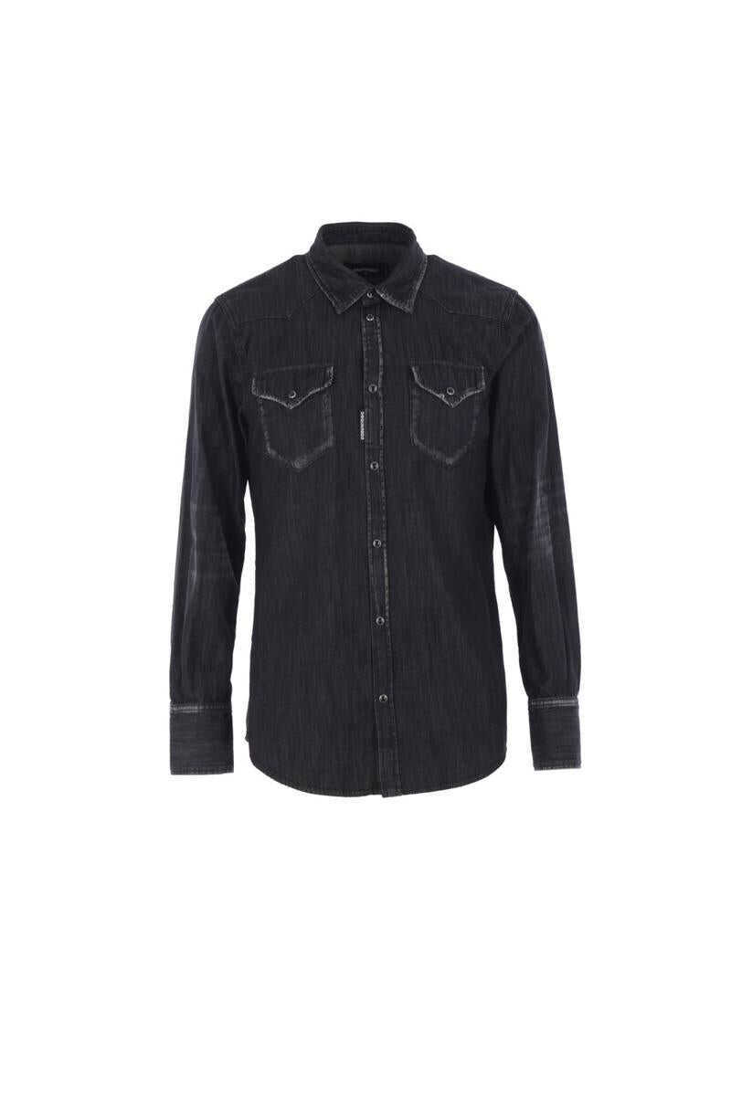 Camasi DSQUARED2 DSQUARED2 Shirts Black Barbati (BM 18754020) 1