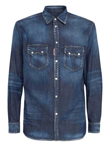Camasi DSQUARED2 DSQUARED2 Relax Dan Shirt BLUE Barbati (BM 18754023) 1