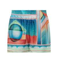 Pantaloni casual Casablanca Casablanca Silk Shorts With Print Femei