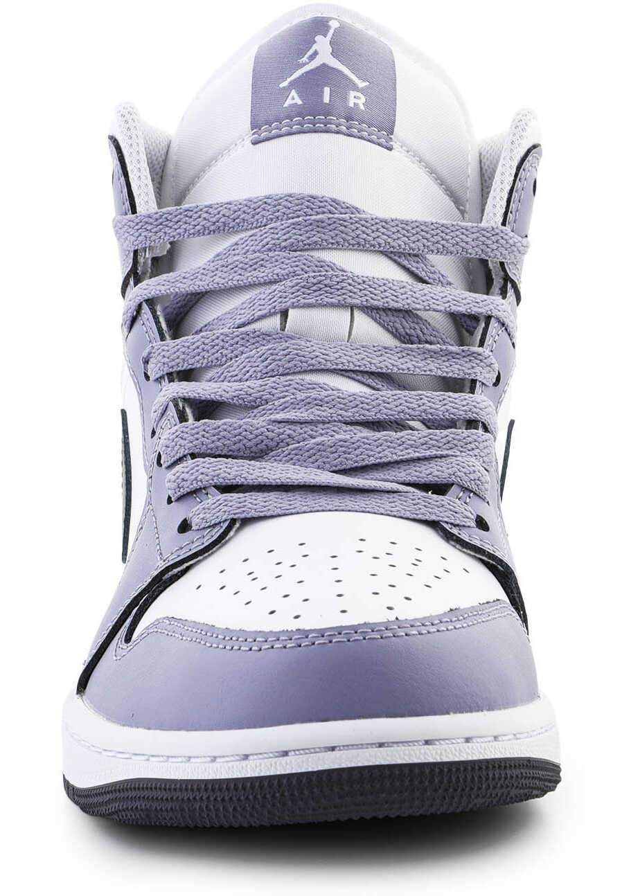 Sneakers Nike Air Jordan 1 MID White/Dark Blue Grey Blanc/Bleu Gris Fonce White/Purple Barbati (BM 18755161) 2
