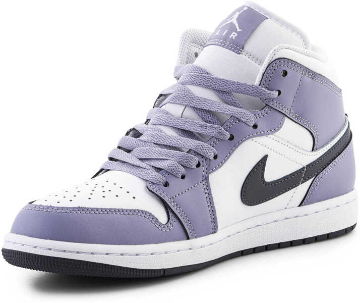 Sneakers Nike Air Jordan 1 MID White/Dark Blue Grey Blanc/Bleu Gris Fonce White/Purple Barbati (BM 18755161) 3