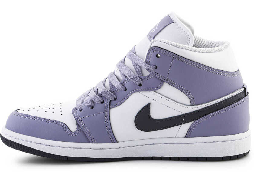 Sneakers Nike Air Jordan 1 MID White/Dark Blue Grey Blanc/Bleu Gris Fonce White/Purple Barbati (BM 18755161) 4
