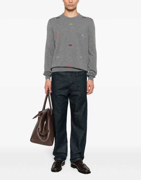 Pulovere Gucci Multicolor logo cashmere Sweater COOL IRON/MC Barbati (BM 18755260) 2