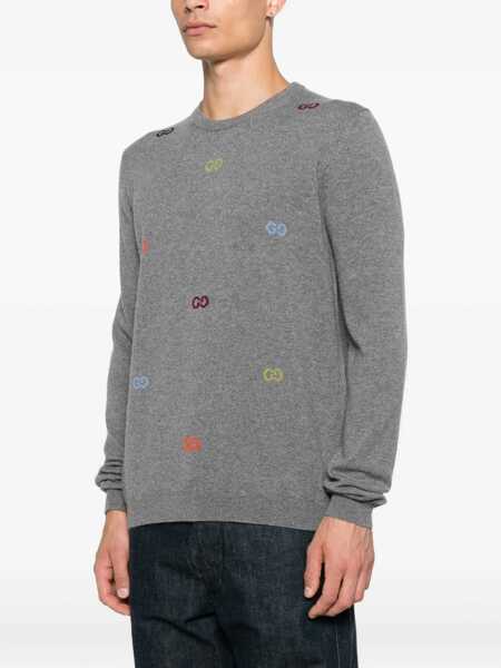 Pulovere Gucci Multicolor logo cashmere Sweater COOL IRON/MC Barbati (BM 18755260) 3