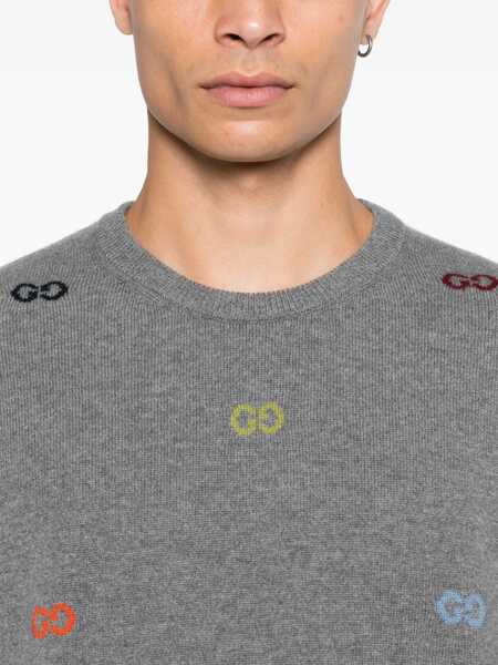 Pulovere Gucci Multicolor logo cashmere Sweater COOL IRON/MC Barbati (BM 18755260) 5