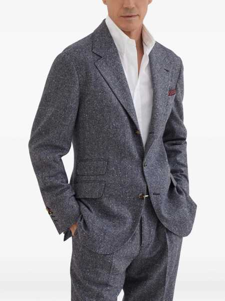 Sacouri Brunello Cucinelli Herringbone Blazer NAVY Barbati (BM 18755287) 3