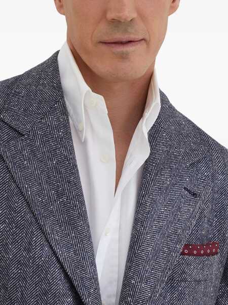 Sacouri Brunello Cucinelli Herringbone Blazer NAVY Barbati (BM 18755287) 5