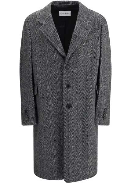 Paltoane Givenchy Herringbone Coat BLACK/WHITE Barbati (BM 18755302) 1