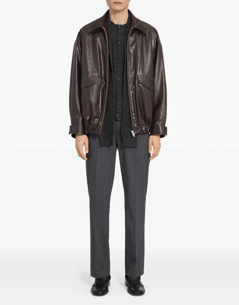 Geci de piele MM6 Maison Margiela Leather Jacket BROWN Barbati (BM 18755353) 2