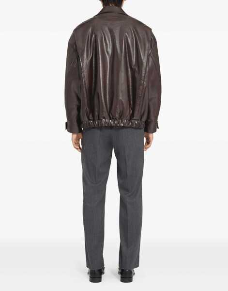 Geci de piele MM6 Maison Margiela Leather Jacket BROWN Barbati (BM 18755353) 4