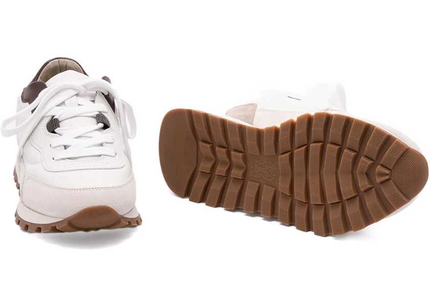Sneakers Brunello Cucinelli Leather Sneakers with shiny details BLANCO Femei (BM 18755410) 5