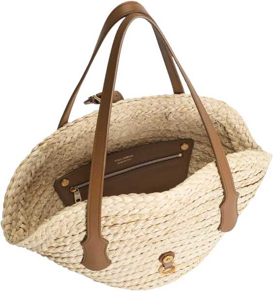 Genti de mana Dolce & Gabbana Capri Coffa Bag In Straw BEIGE Femei (BM 18755482) 5