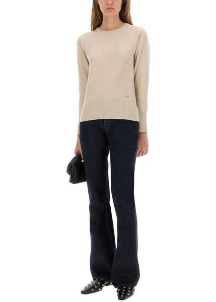 Pulovere casual Woolrich Wool Jersey. BEIGE Femei (BM 18755494) 2