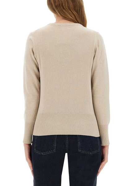 Pulovere casual Woolrich Wool Jersey. BEIGE Femei (BM 18755494) 3