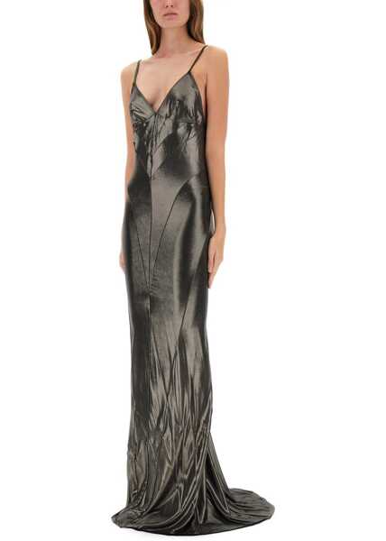 Rochii casual RICK OWENS LILIES Metallic Long Dress GREY Femei (BM 18755500) 2