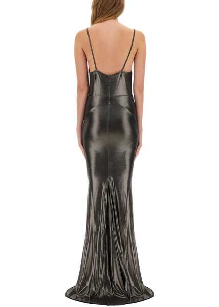 Rochii casual RICK OWENS LILIES Metallic Long Dress GREY Femei (BM 18755500) 4