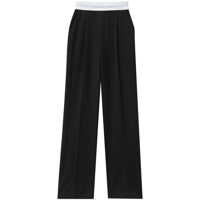 Pantaloni casual Alexander Wang High Waisted Pleated Pant With Logo Elastic Clothing Femei